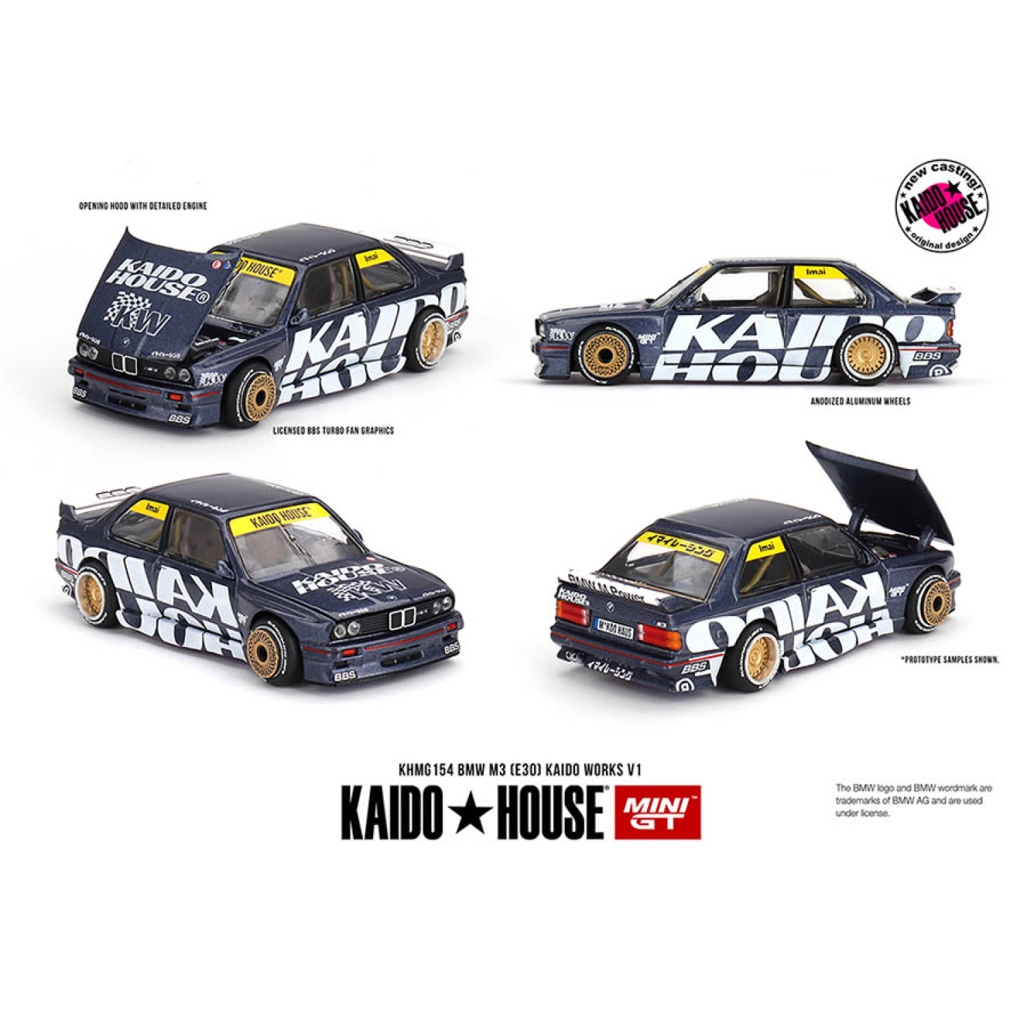 (Preorder) BMW M3 (E30) Kaido Works V1 – Dark Blue #154