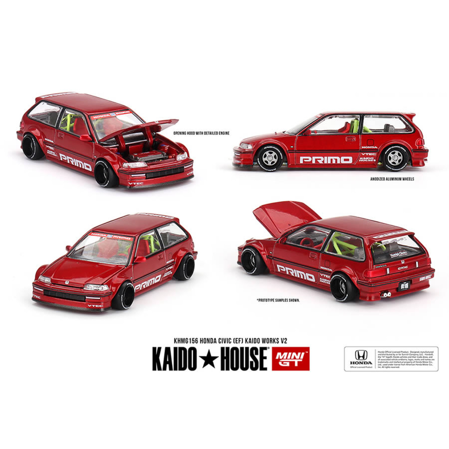 (Preorder) Honda Civic (EF) Kaido Works V2- M Red #156