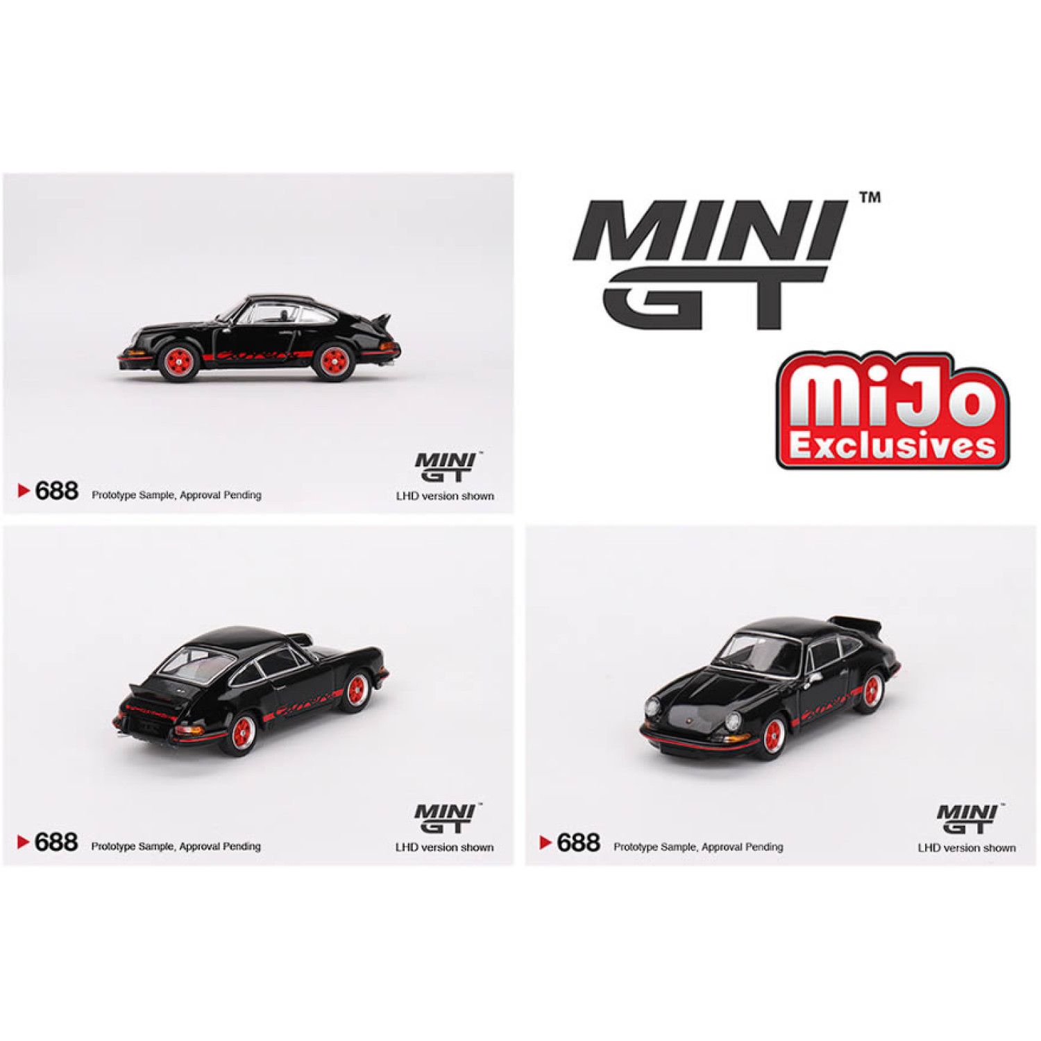 (Preorder) Porsche 911 Carrera RS 2.7 Black with Red Livery